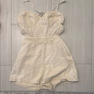 Cream Strappy Romper